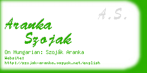 aranka szojak business card
