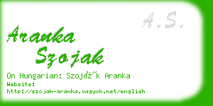 aranka szojak business card
